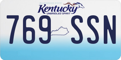 KY license plate 769SSN