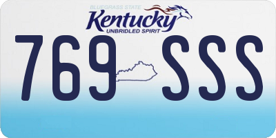 KY license plate 769SSS