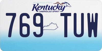 KY license plate 769TUW