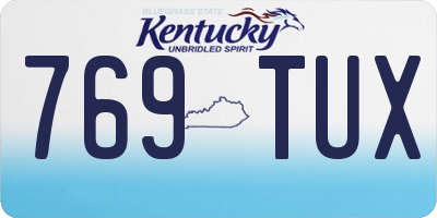 KY license plate 769TUX