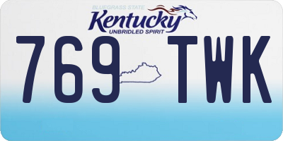 KY license plate 769TWK