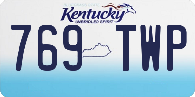 KY license plate 769TWP