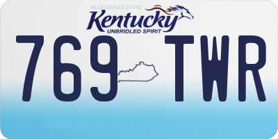 KY license plate 769TWR