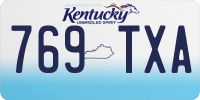 KY license plate 769TXA