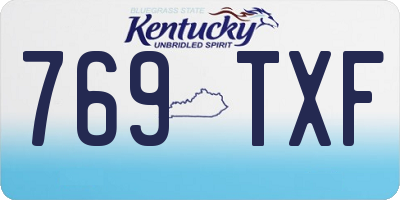 KY license plate 769TXF