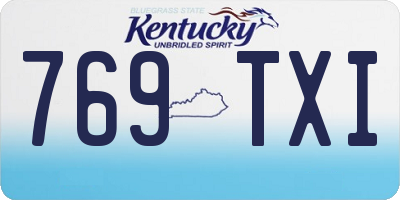 KY license plate 769TXI