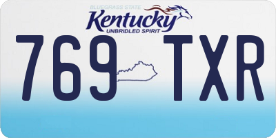 KY license plate 769TXR