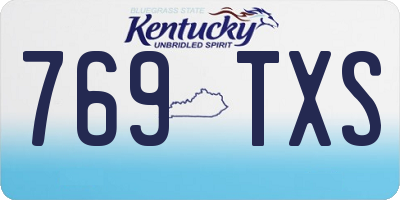 KY license plate 769TXS