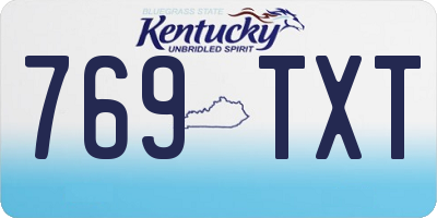 KY license plate 769TXT