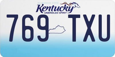 KY license plate 769TXU