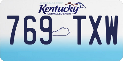 KY license plate 769TXW