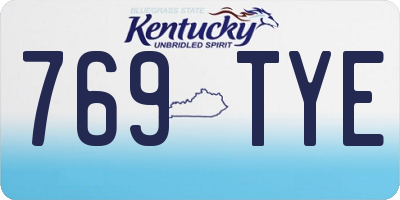 KY license plate 769TYE