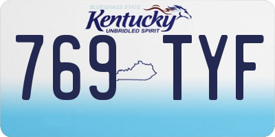 KY license plate 769TYF