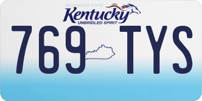KY license plate 769TYS