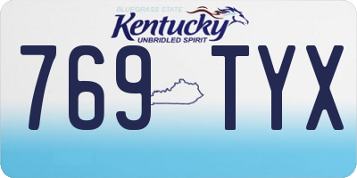 KY license plate 769TYX