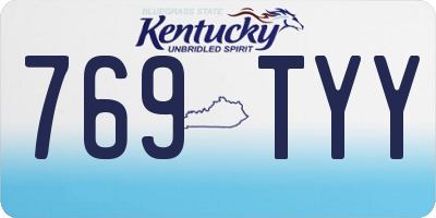 KY license plate 769TYY