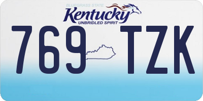 KY license plate 769TZK