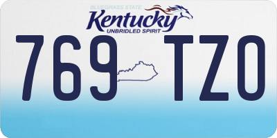 KY license plate 769TZO
