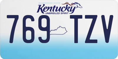 KY license plate 769TZV