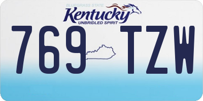KY license plate 769TZW