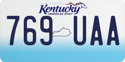 KY license plate 769UAA