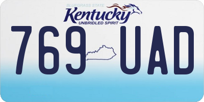 KY license plate 769UAD