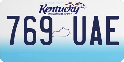KY license plate 769UAE