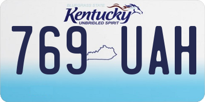 KY license plate 769UAH