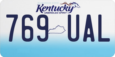 KY license plate 769UAL