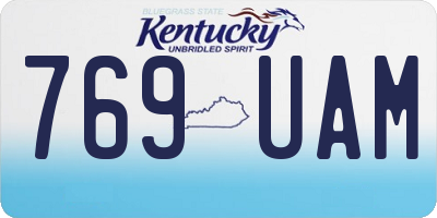 KY license plate 769UAM