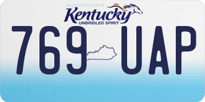 KY license plate 769UAP