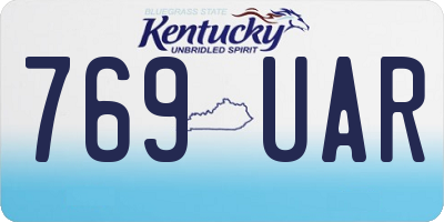 KY license plate 769UAR