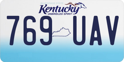 KY license plate 769UAV