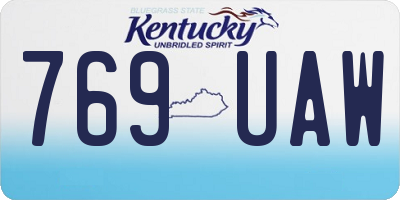 KY license plate 769UAW