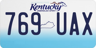 KY license plate 769UAX