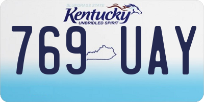 KY license plate 769UAY