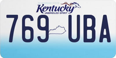 KY license plate 769UBA