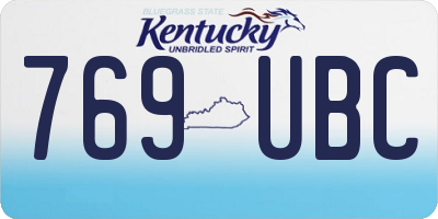 KY license plate 769UBC