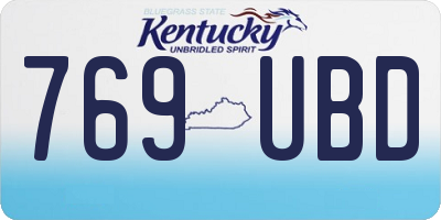 KY license plate 769UBD