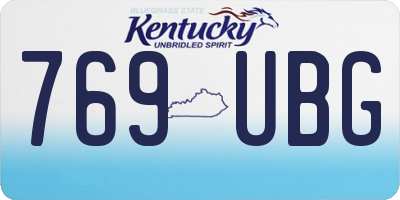 KY license plate 769UBG