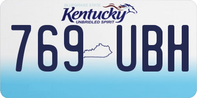 KY license plate 769UBH