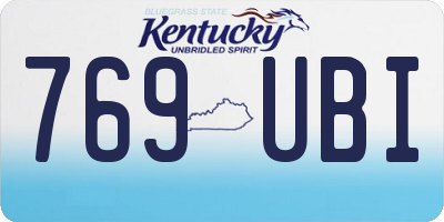 KY license plate 769UBI