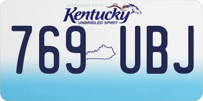 KY license plate 769UBJ