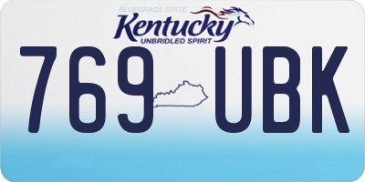 KY license plate 769UBK
