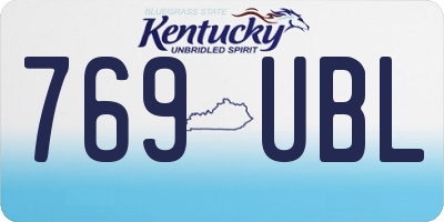 KY license plate 769UBL