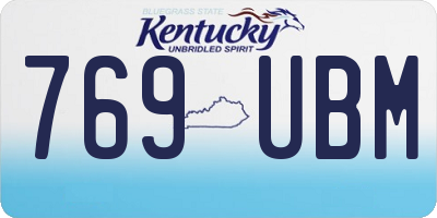 KY license plate 769UBM