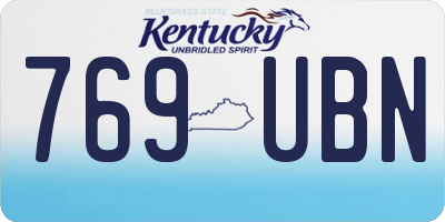 KY license plate 769UBN