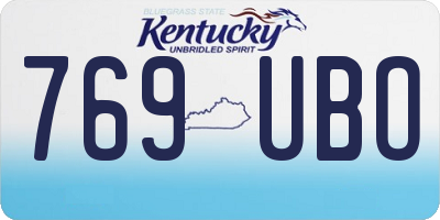 KY license plate 769UBO