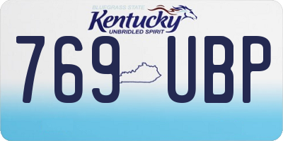 KY license plate 769UBP