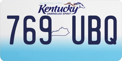 KY license plate 769UBQ